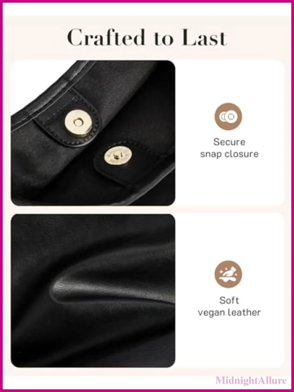 Vegan Leather Hobo Shoulder Bag Slouchy Crossbody Tote with Pouch